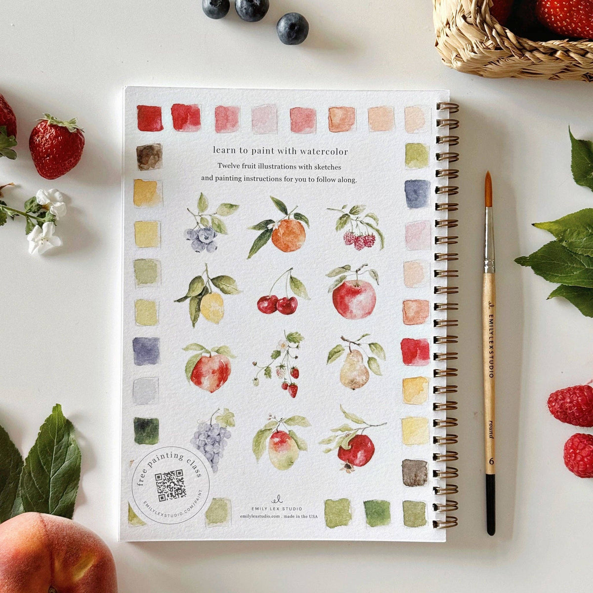 - Fruit watercolor workbook