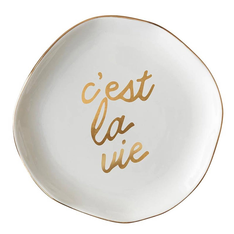 C’est la vie- Ceramic Tray with Makeup Sponge - Ivory