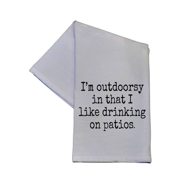 Driftless Studios - I'm Outdoorsy I Like Drinking On 16x24 Cotton Hand Towel Driftless Studios