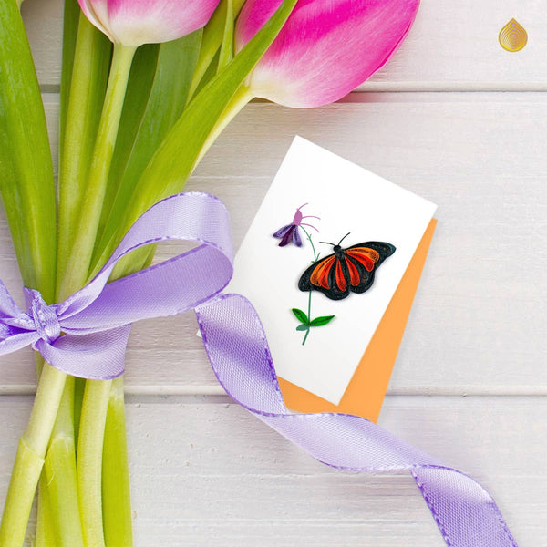Quilling Card - Monarch Butterfly Gift Enclosure Mini Card Quilling Card