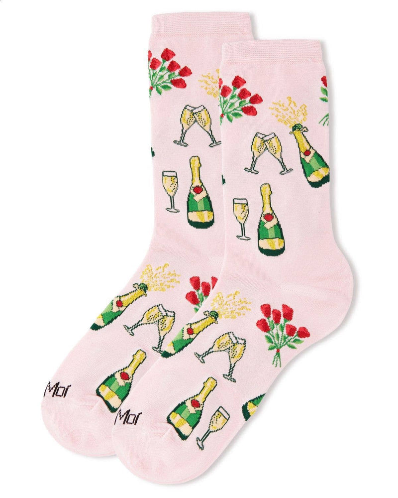 Champagne Celebration Bamboo Blend Crew Socks