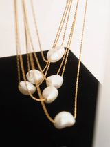 Womens Non-Tarnish Natural Pearl Necklace