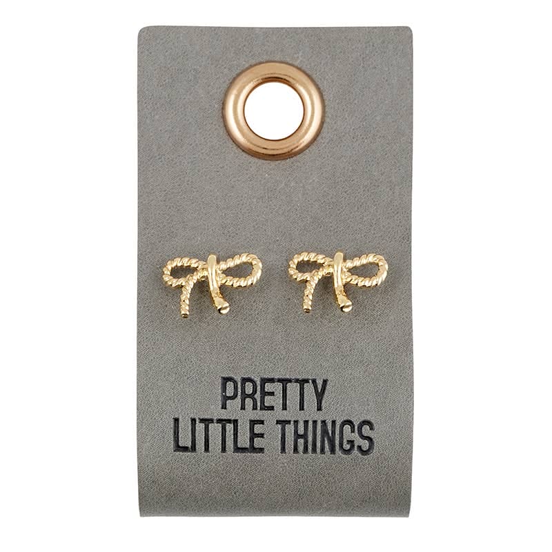 Leather Tag  Earrings - Bow Santa Barbara Design Studio by Creative Brands