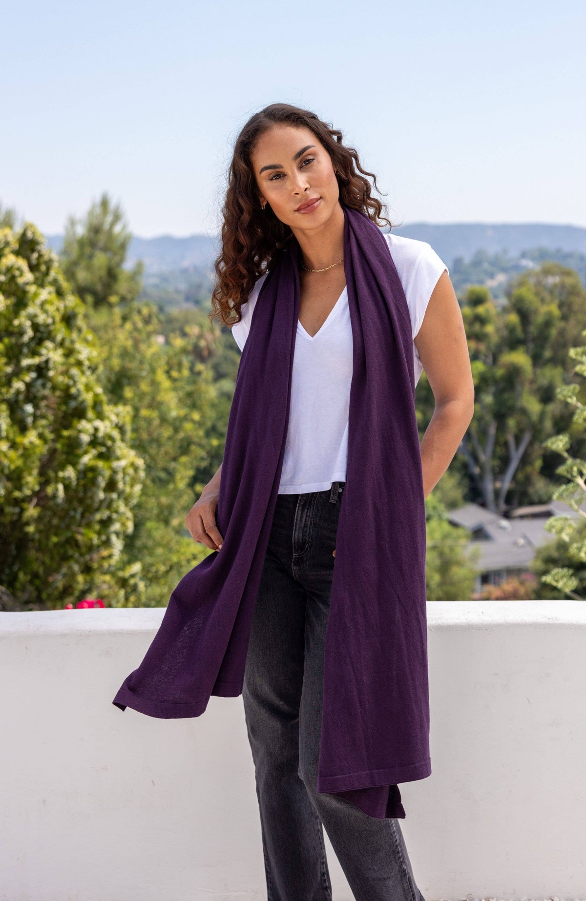 zestt organics - Dreamsoft Organic Cotton Travel Scarf - Blackberry zestt organics