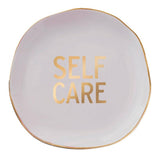 Self Care- Ceramic Tray with Makeup Sponge - Angle