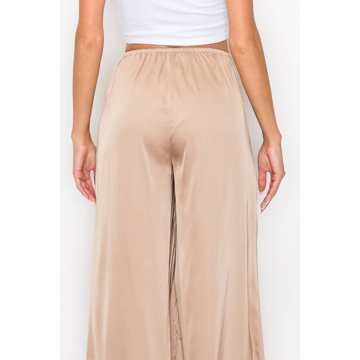 Women's Satin wide leg pants