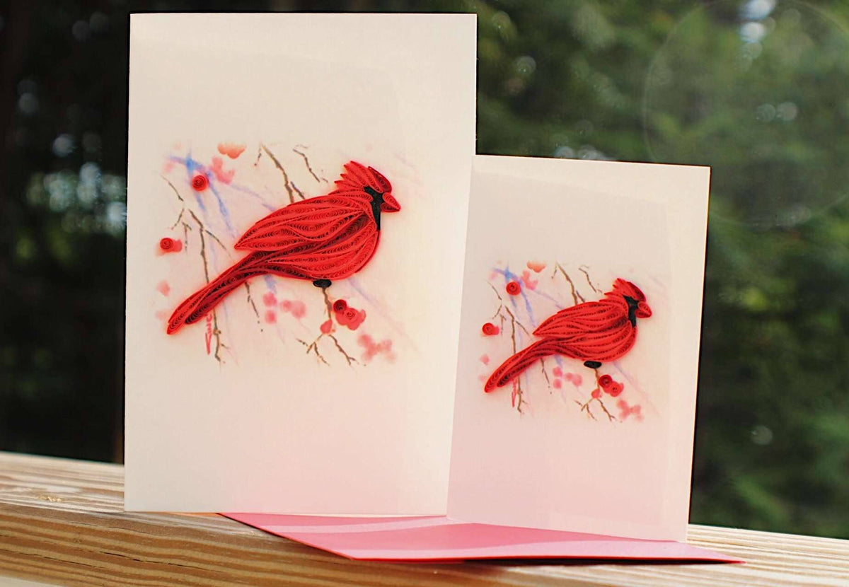 Cardinal & Holly (Mini Quilled Card)