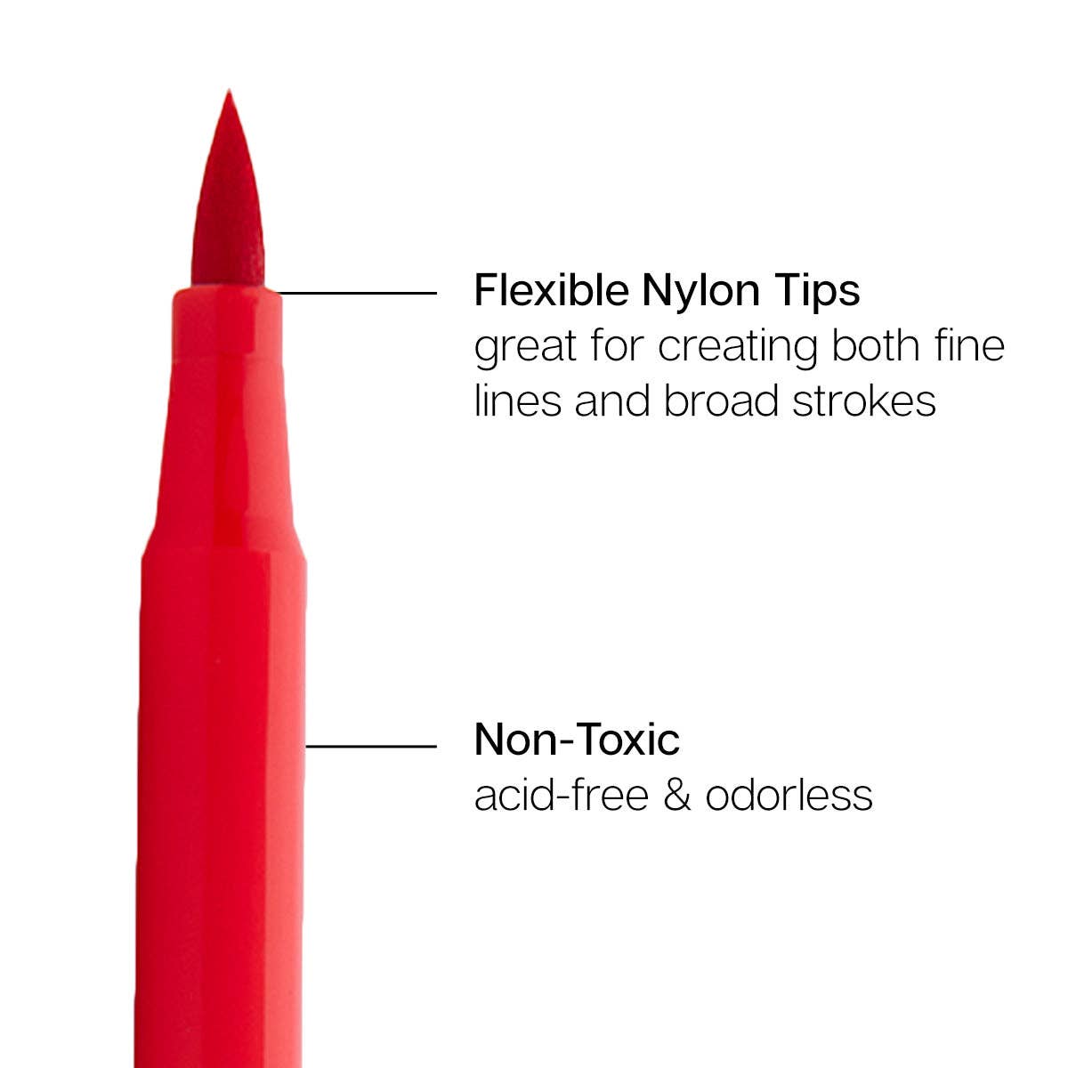 KINGART - Watercolor Brush Tip Markers - 12 Colors