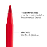 KINGART - Watercolor Brush Tip Markers - 12 Colors