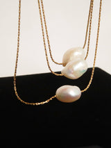 Womens Non-Tarnish Natural Pearl Necklace