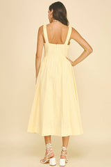 Womens Poplin Midi A Line Dress