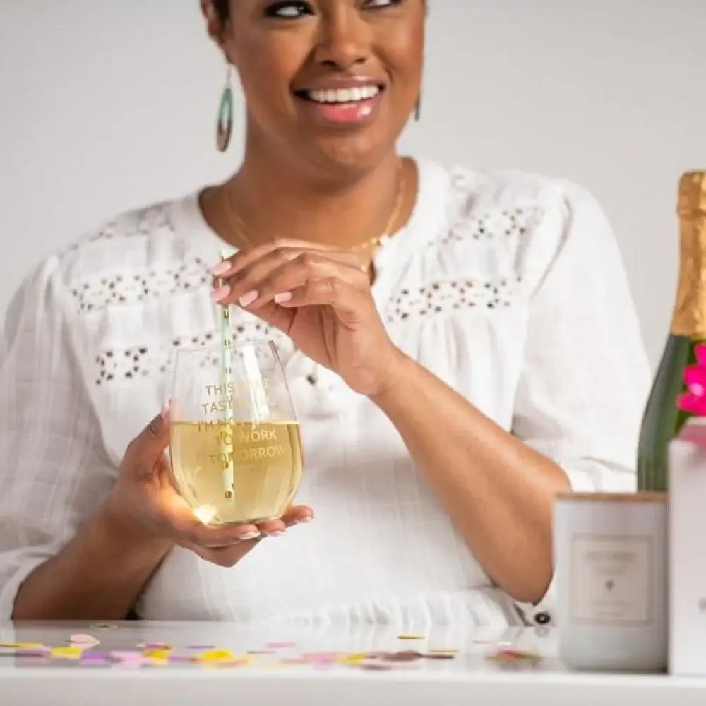 Tate + Zoey - "Not Going To Work" Wine Glass 18 oz Tate + Zoey