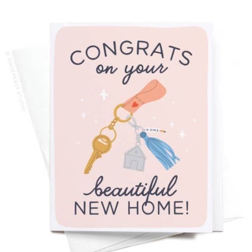 Onderkast Studio - Congrats on Your Beautiful New Home Keychain Greeting Card Onderkast Studio