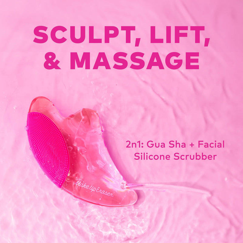 MakeUp Eraser - PUFF Eraser: 2n1 Gua Sha & Facial Scrubber MakeUp Eraser
