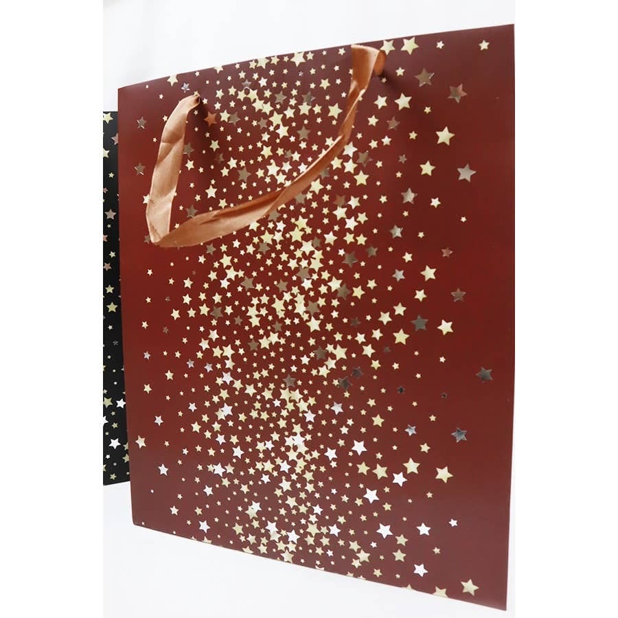 Gold Foil Stars Solid Color Large Size Gift Bag: MIX COLOR / ONE Love and Repeat