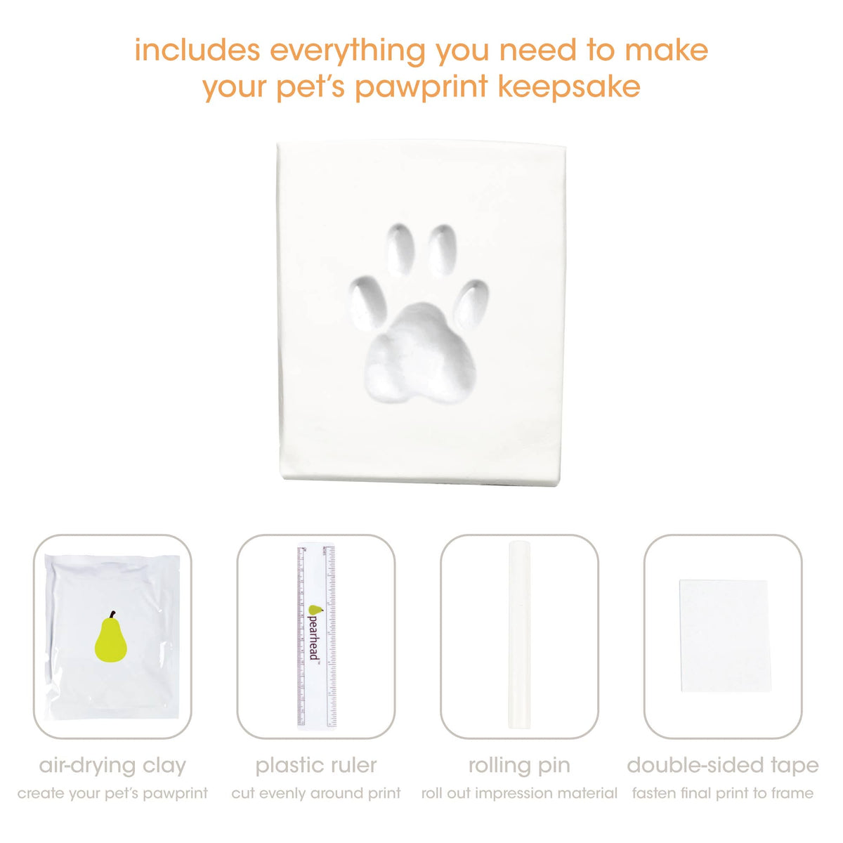 Pet Memory Box & Pawprint Impression Kit Pearhead