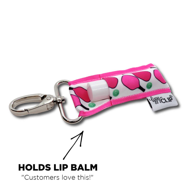 LippyClip Lip Balm Holder - Pickleball on Pink LippyClip® Lip Balm Holder for Chapstick LippyClip Lip Balm Holder