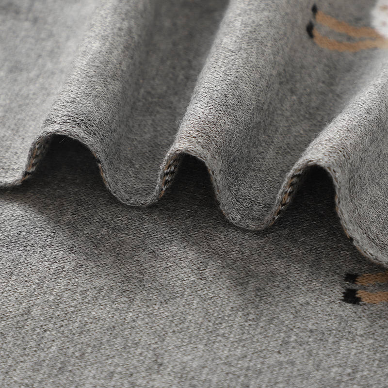 Bleu La La - 100% Luxury Cotton Receiving Swaddle Baby Blanket - Deer Bleu La La