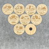 Simsbury, Connecticut Round Wood Magnet Giftable Memories