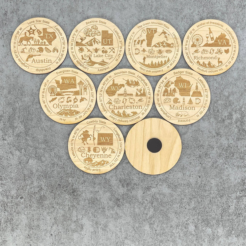 Simsbury, Connecticut Round Wood Magnet Giftable Memories