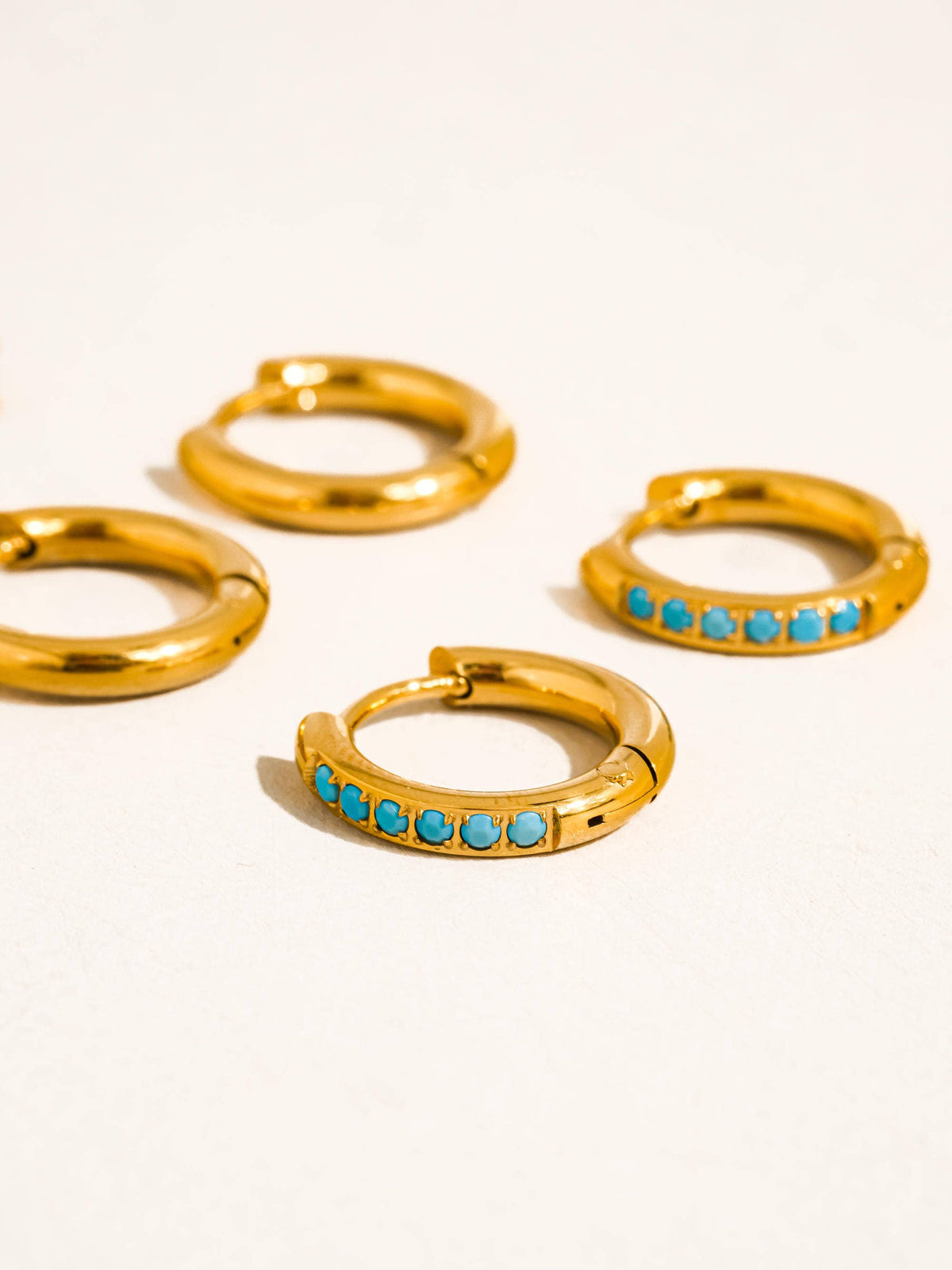 Womens 18K Gold Non-Tarnish Earrings