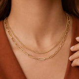 18K Gold Plated Paperclip Chain Necklace