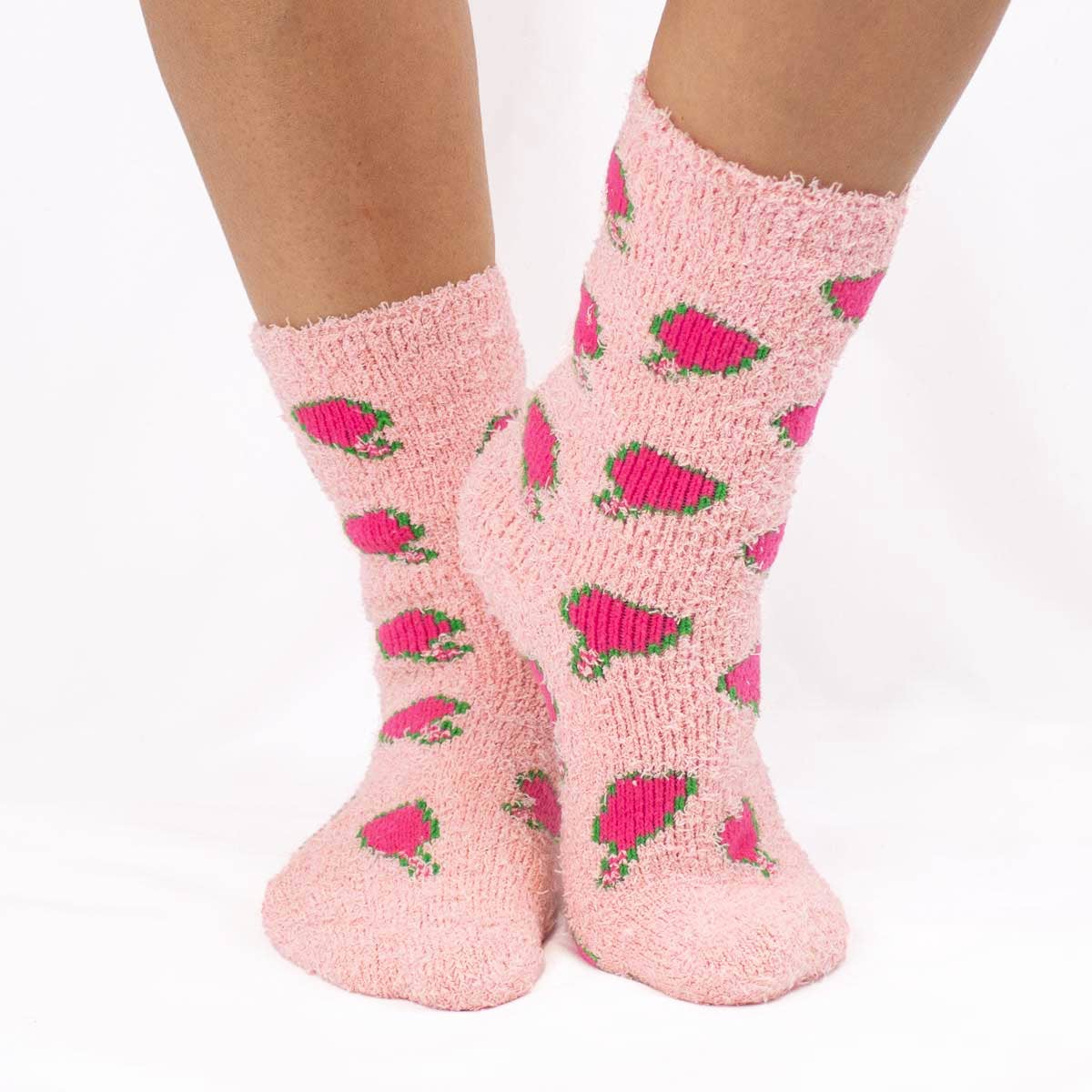 The Royal Standard - Women's Pickleball Snuggle Socks   Pink/Green   One Size The Royal Standard