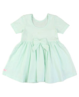 RuffleButts - Mint Knit Short Sleeve Twirl Dress RuffleButts