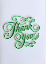 Thank You - Green Flourish (Mini Quilled Card)