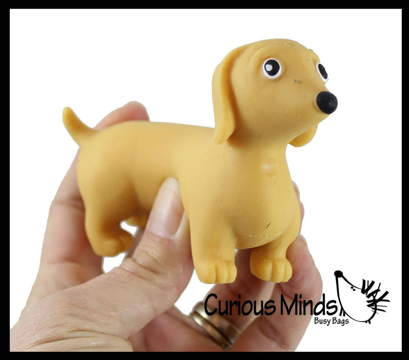 Curious Minds Toys - 1 Stretchy Weiner Dog Crushed Bead Sand Filled - Doggy Lover Curious Minds Toys