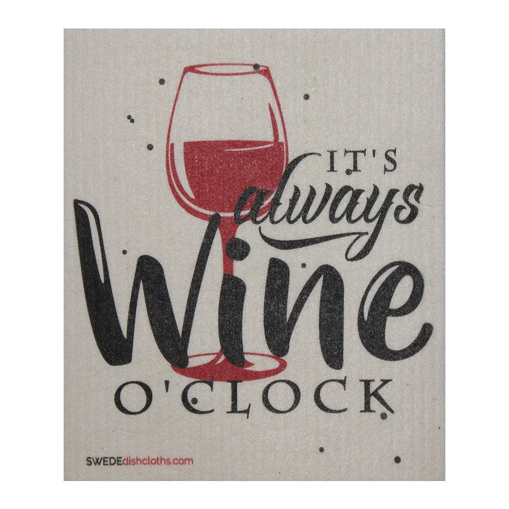 SWEDEdishcloths - Swedish Dishcloth Wine O'clock SWEDEdishcloths