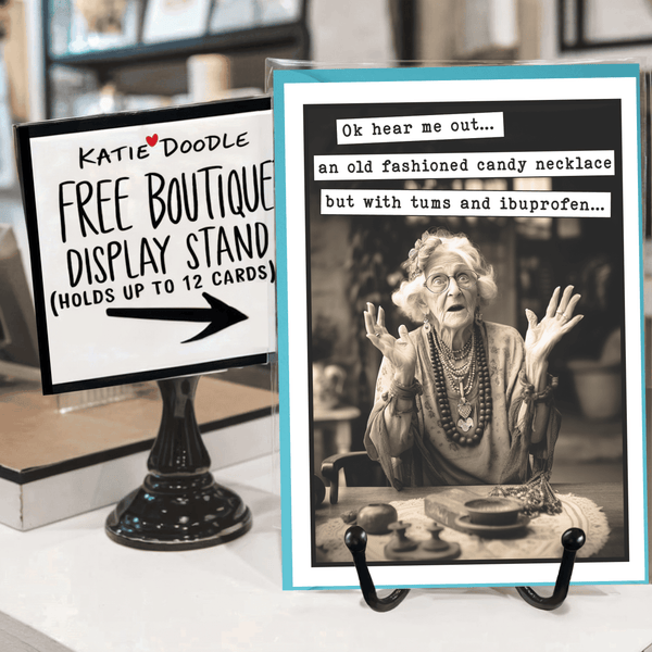 Katie Doodle | Vintage Greeting Cards, Unique Birthday Gifts - Get Well Soon Card, Get Well Gifts | FREE Card Display Stand: No Katie Doodle | Vintage Greeting Cards, Unique Birthday Gifts