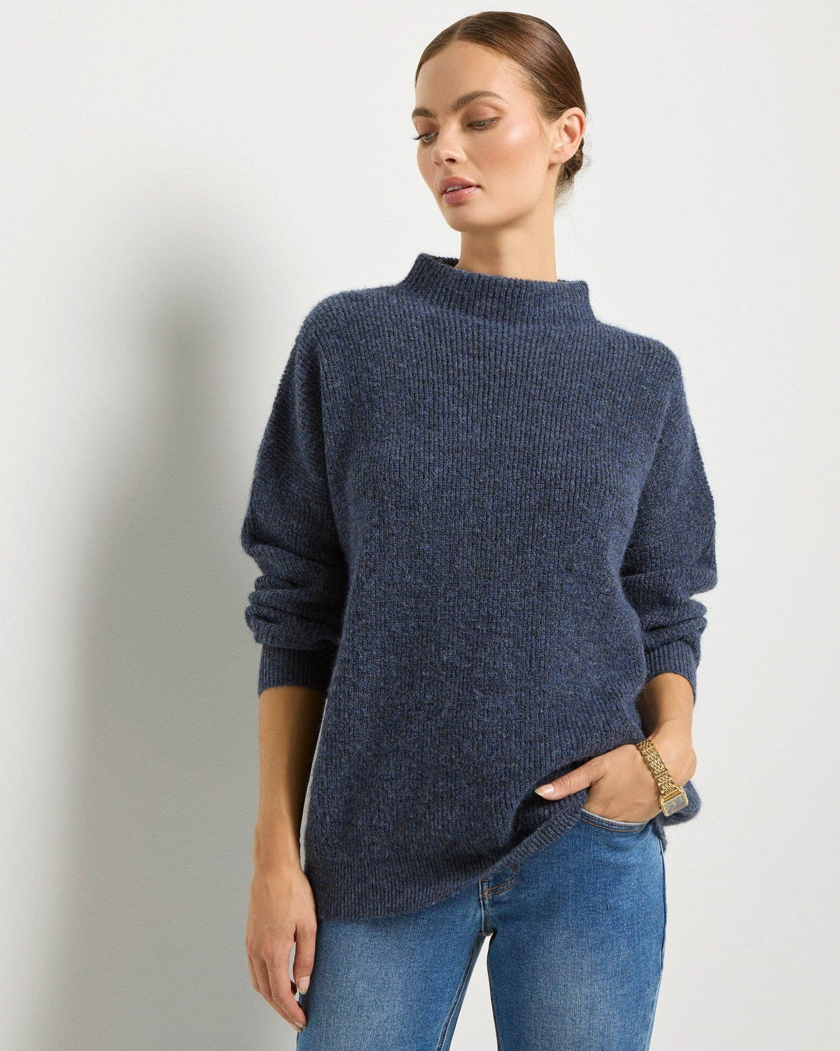 Womens Everyday Funnel Neck Sweater