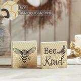 Buzzy Bees Bee Kind MDF Block Sign 5x5x1