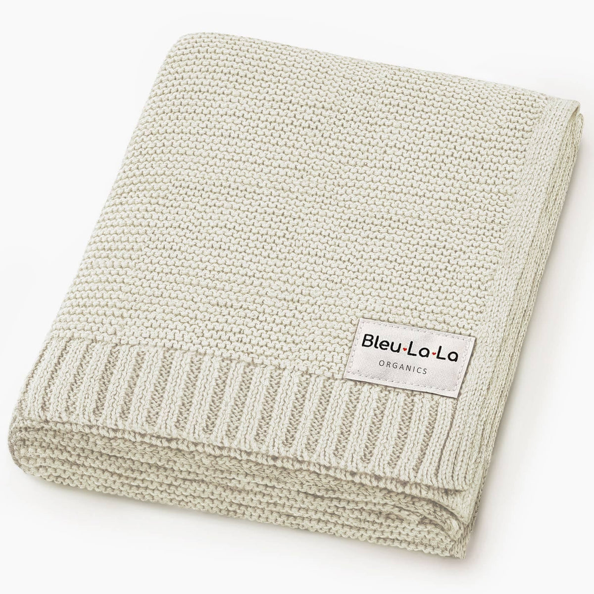 Bleu La La - Heritage Knit 100% Organic Cotton Swaddle Baby Blanket Bleu La La