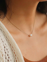 Womens Non-Tarnish Natural Pearl Necklace