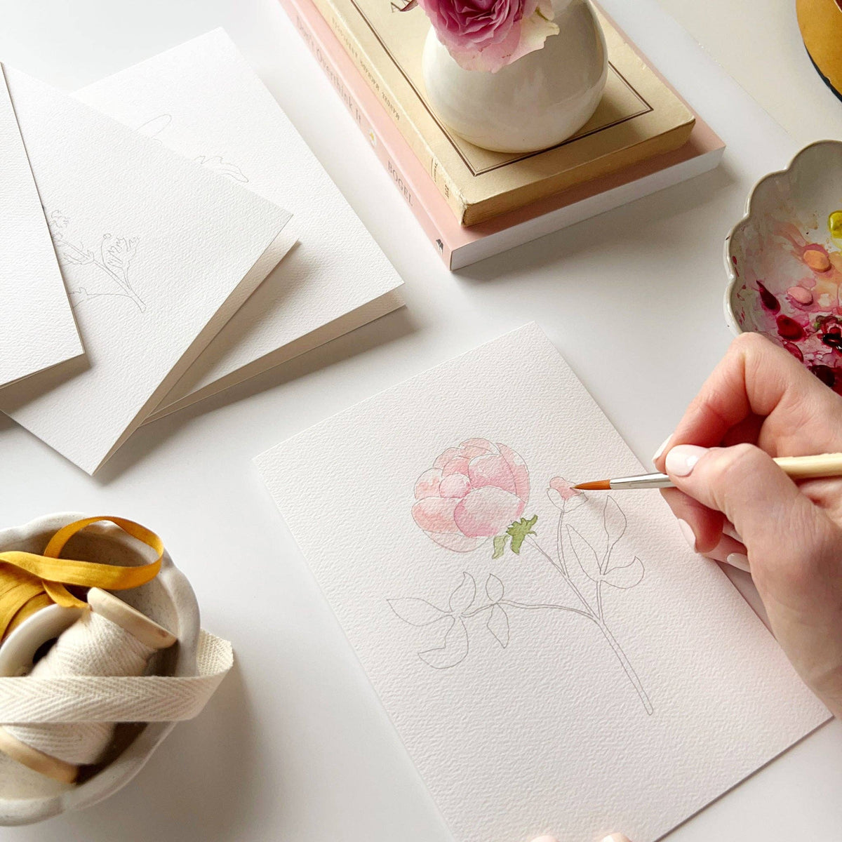 emily lex studio - Garden flowers paintable notecards emily lex studio