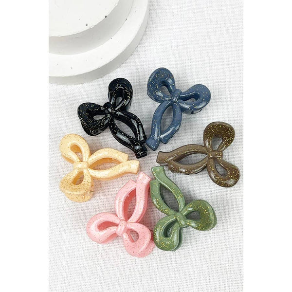 Mini Glitter Bow Shape Hair Claw Clip Love and Repeat