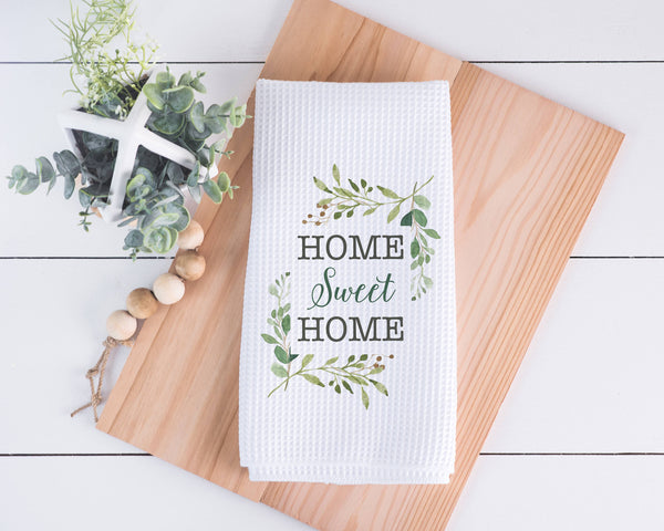 Home Sweet Home Kitchen Towel, Housewarming Dish Towel Canary Road