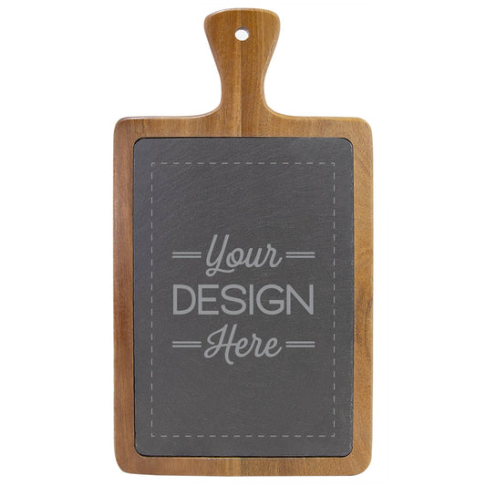 Susquehanna Glass Company - Custom Artwork Acacia Wood/Slate Board with Handle Susquehanna Glass Company