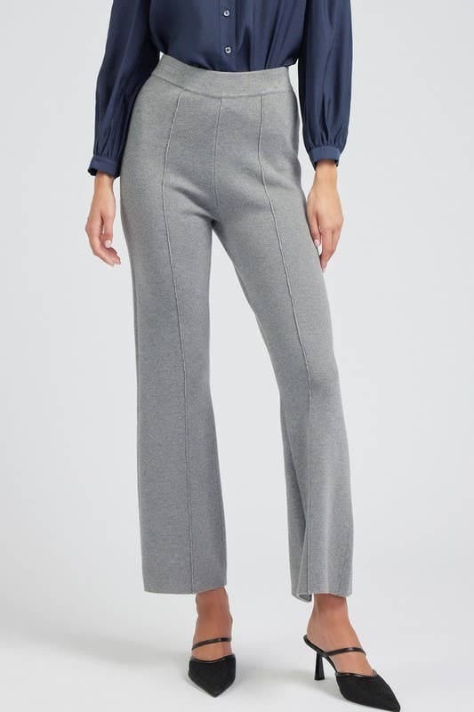 Current Air - High Waist Pintucked Knit Pants Current Air