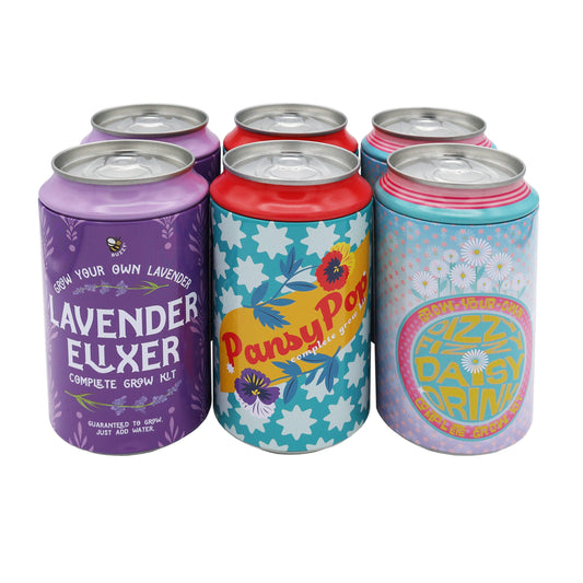 Seeds Grow Gifts - Soda Can Flower Grow Kit | Lavender, Daisy & Pansy | Sold Individually