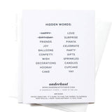 Onderkast Studio - Happy Birthday Word Search Greeting Card Onderkast Studio