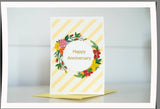 Happy Anniversary Floral Ring Hand Quilled Card