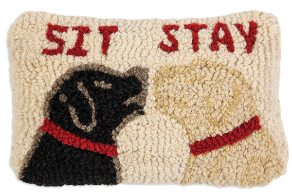 Sit Stay Decorative Wool Pillow