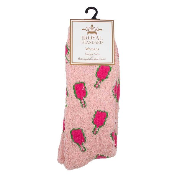 The Royal Standard - Women's Pickleball Snuggle Socks   Pink/Green   One Size The Royal Standard