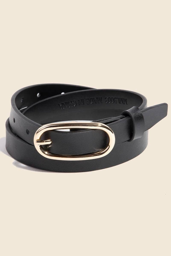 Anarchy Street - Long Oval Buckle Genuine Leather Belt Anarchy Street