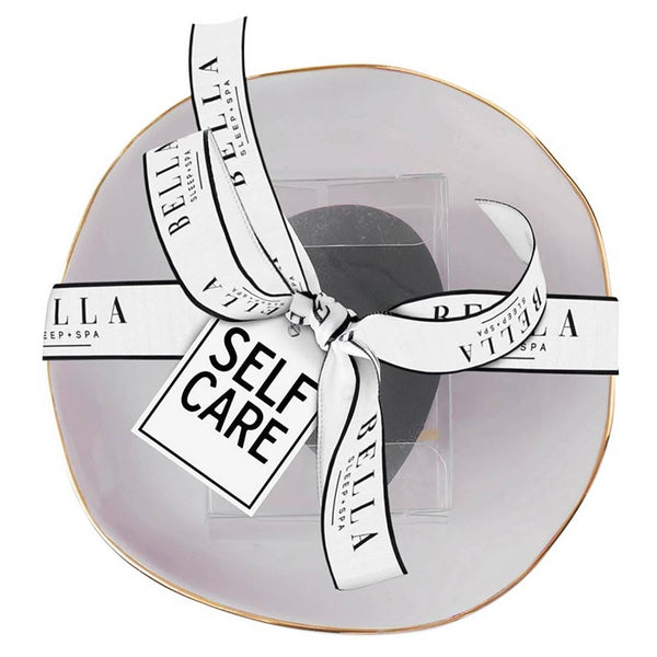 Self Care- Ceramic Tray with Makeup Sponge - Angle