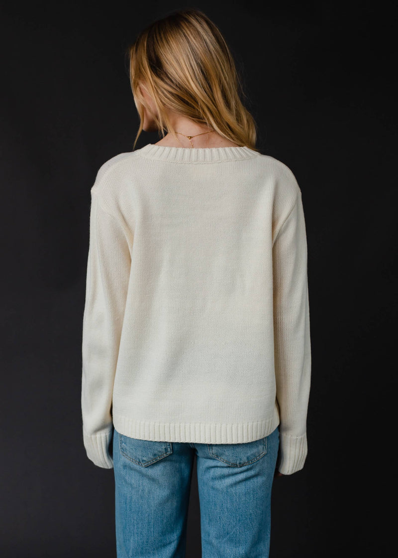 Womens Ivory Whiskey Weather Sweater Panache Apparel Co.