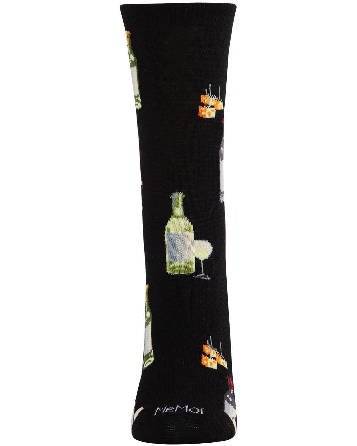 MeMoi Wine and Cheese Bamboo Blend Crew Socks Infinity Classics International Inc.